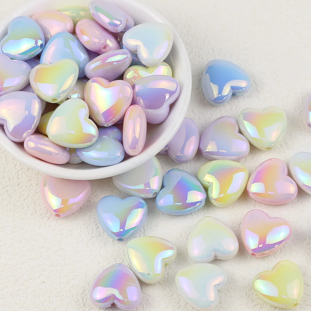 Big Heart-Shaped AcrylicBeads Spacers Loose For Jewelry Making Findings DIY Bracelets Necklace Accessories 16.5x17.5MM 10-50pcs