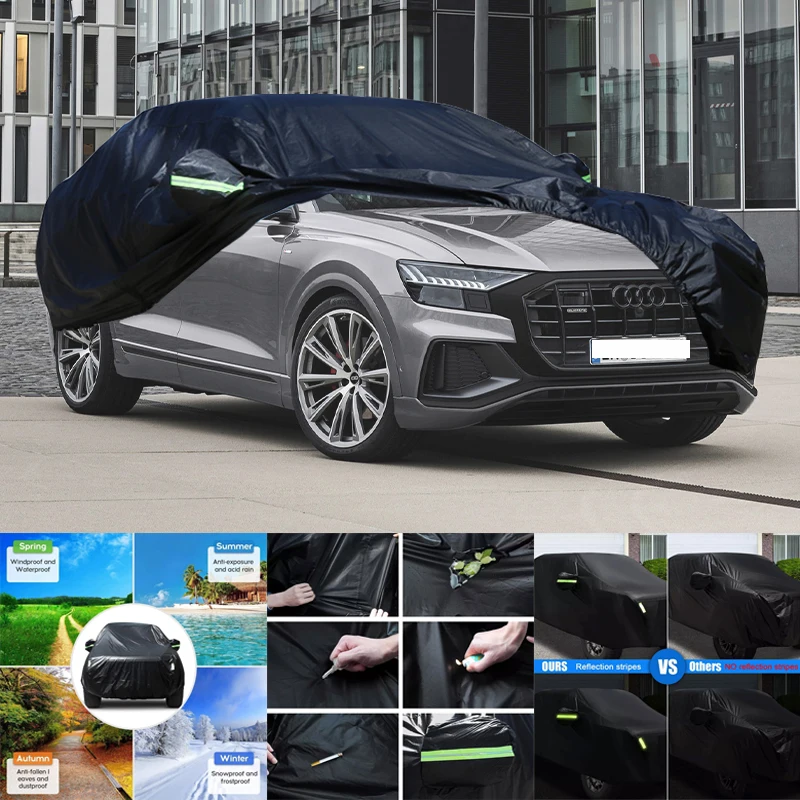 

For Audi Q8 All-Weather Car Covers 6-in-1 Waterproof Dustproof UV Proof Snowproof Scratch Resistant Protection