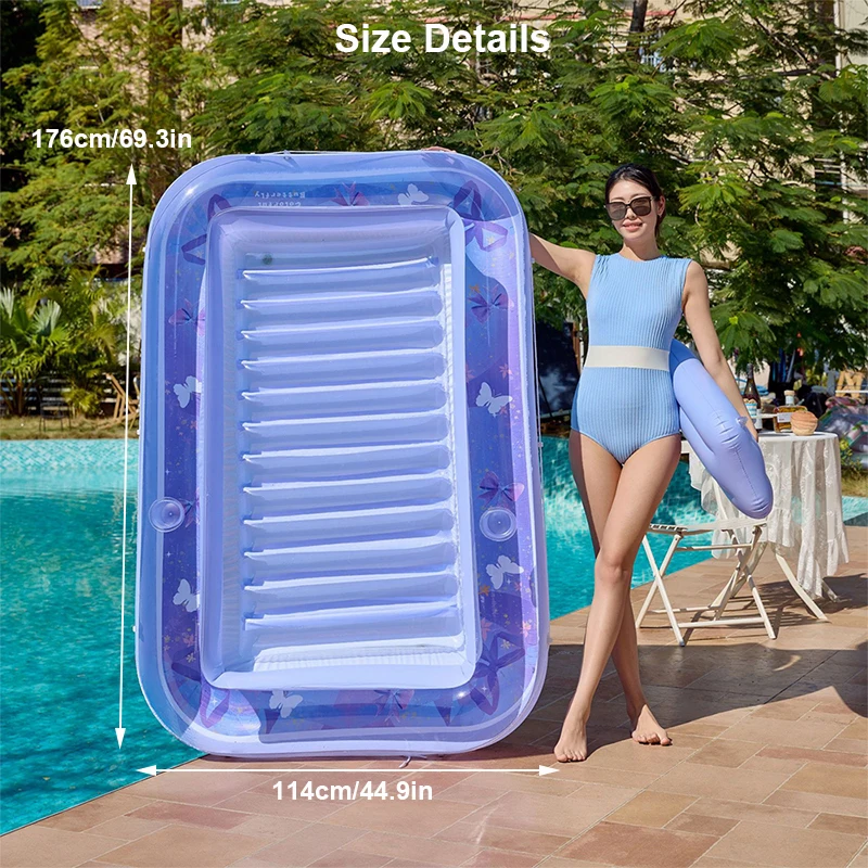 Giant Inflatable Tanning Pool Lounger Float Pool Floats Adult with Pillow Tub Raft Floatie Sunbathing Bed Lounge ﻿