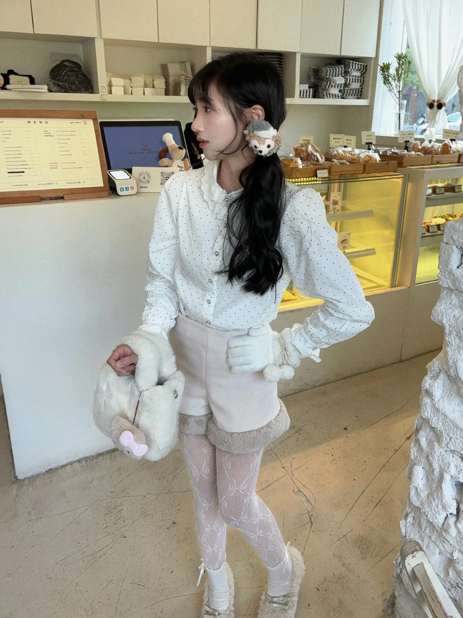 

High Waist Fluffy Patchwork Rice Noodles orts Versatile High Waist ort Pants Japanese Sle Sensation Honeyrubao Polyeste...