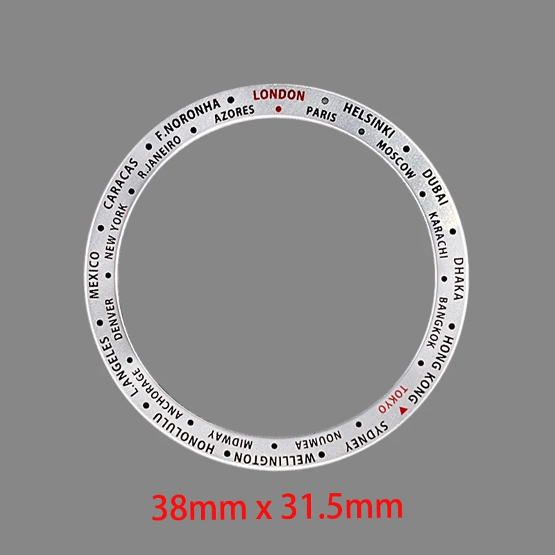 38mmx31.5mm Aluminium Flat Watch Bezel Insert Fits SKX007 SKX009 SRPD Case NH35 NH36 Movement Watch bezel rings Retrofit Parts