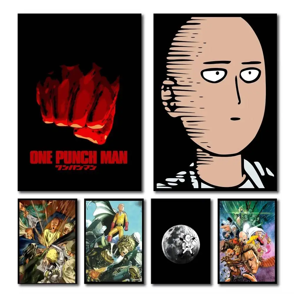 Cartoon Anime Funny O-One-P-Punch Man Manga Posters HD Print Vintage Wall Art Decor for Home Study Room