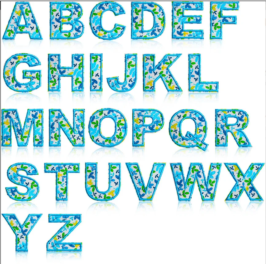 

10 шт. синий цвет, вышитые нашивки с цифрами и алфавитом, утюг на пришивном мотиве, аппликация, шляпа, сумка, ремонт обуви, декор с именем для детей