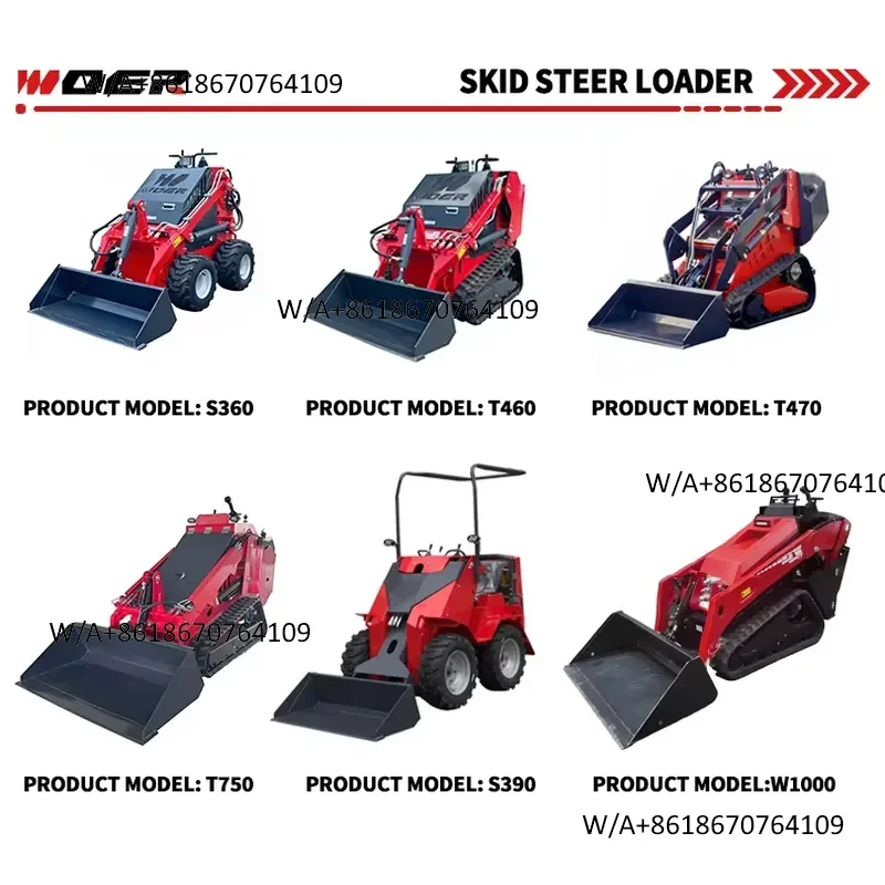 Hot Seller Woer Mini Skid Steer Loader Factory Direct Cheap Price Euro5 EPA Engine Track Type for Construction and