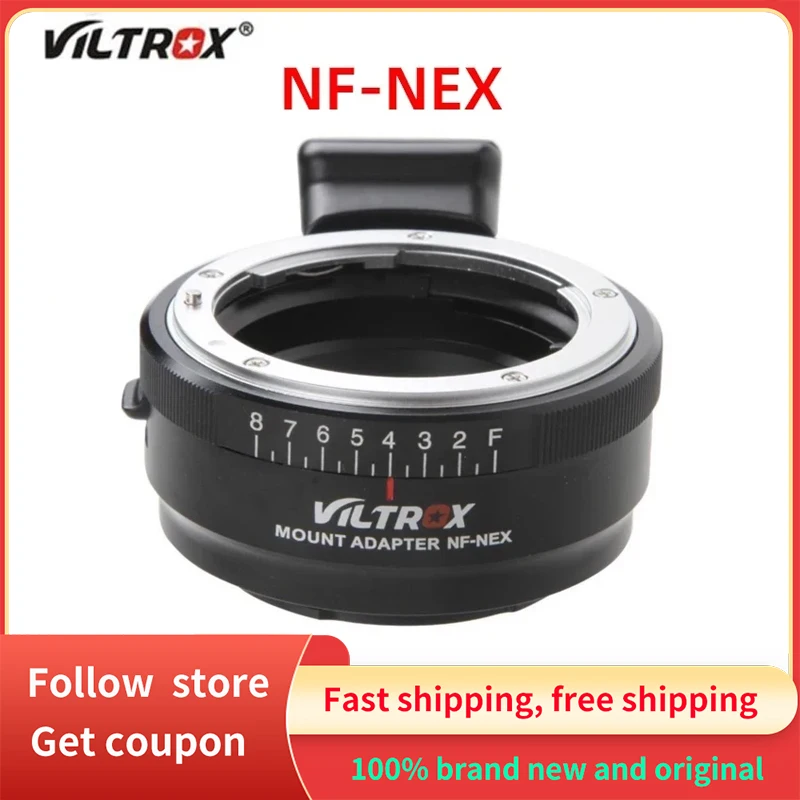 

Viltrox NF-NEX Lens Adapter W/ Tripod Mount Aperture Ring for Nikon F AF-S AI G Lens To Sony E Camera NEX 7 A6500 A9 A7SII A7RII