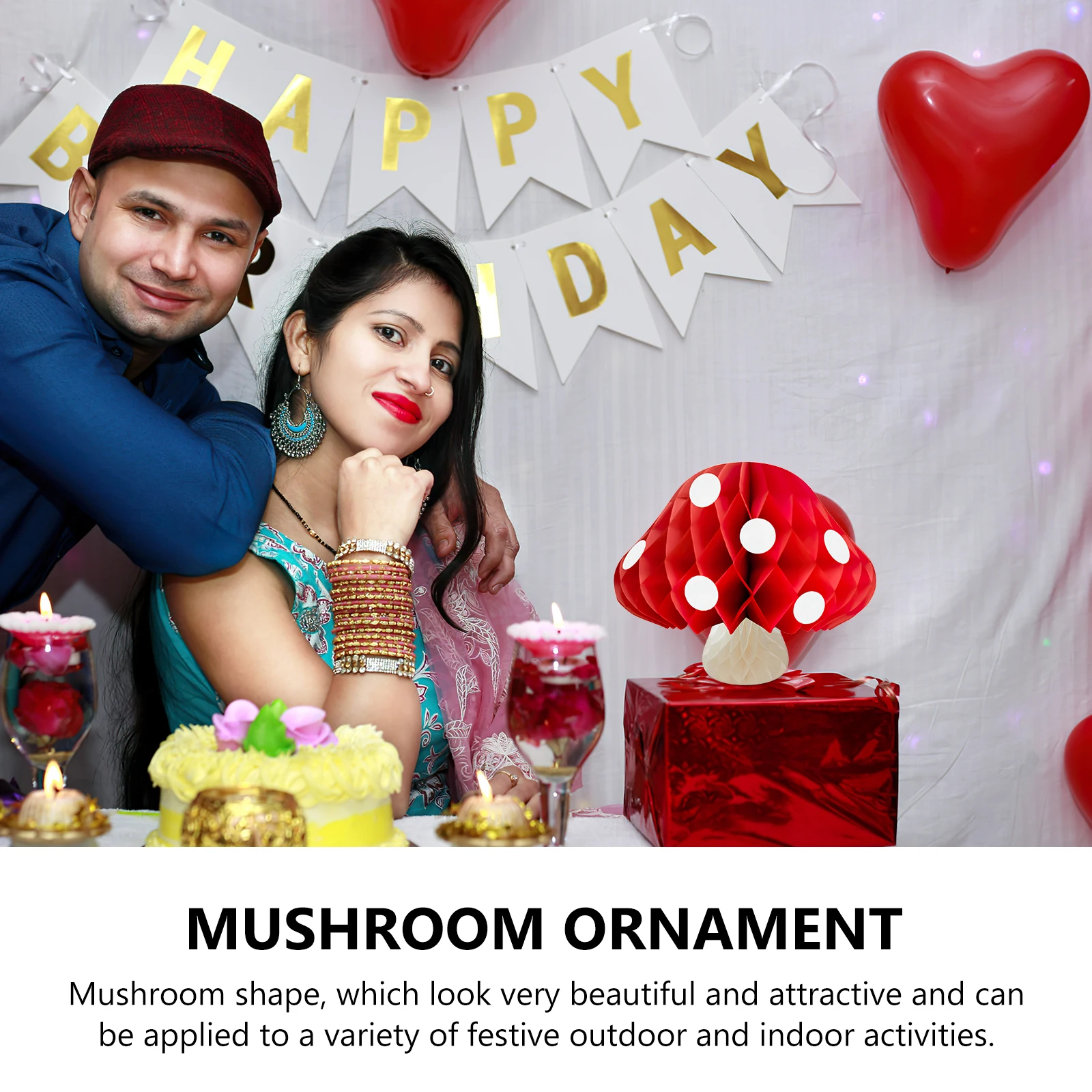 Boules en nid d'abeille en forme de champignon, 3 pièces, décor artisanal en papier pour fête d'anniversaire, mariage, jardin, pièce maîtresse, décor d'éclairage intérieur