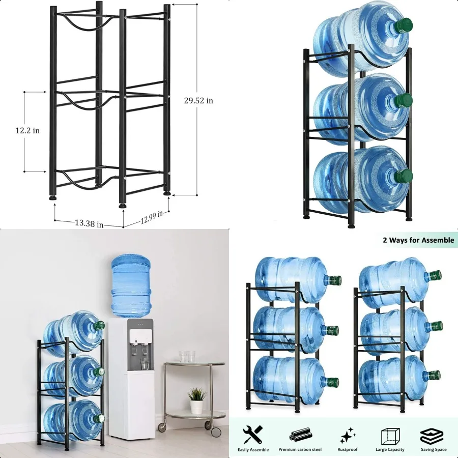 support-pour-bouteilles-d'eau-de-5-gallons-support-detachable-et-robuste-a-3-niveaux-pour-le-bureau-et-la-maison-noir