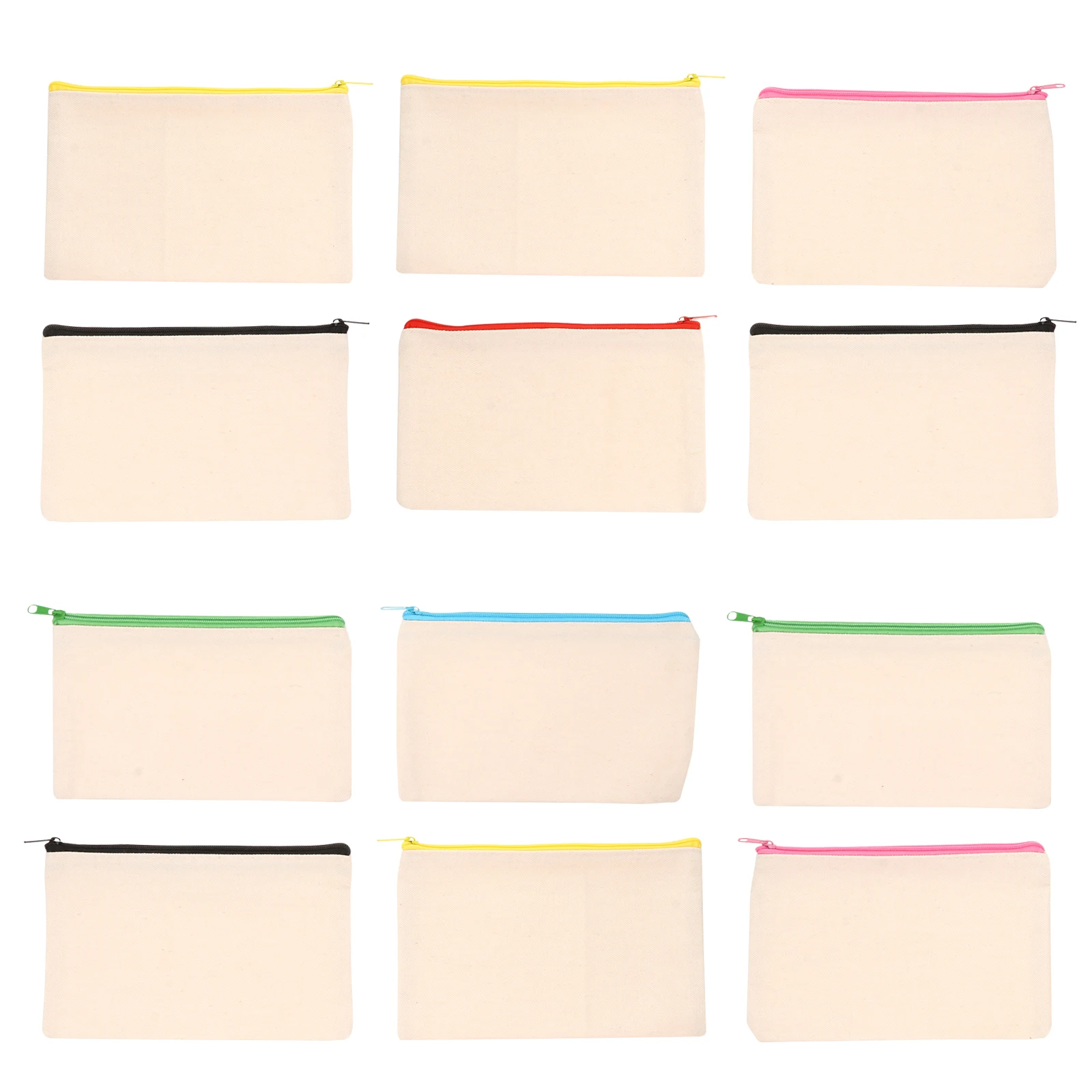 

Canvas Pen Bag Durable Quality Blank Design Pencil Case Coin Makeup Pouches Zipper School Stationery Kids Gifts