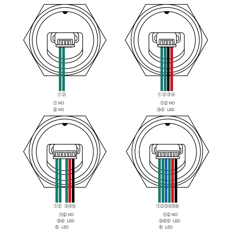 With Wire Push Button Switch Custom Pattern Car DIY Waterproof Led Momentary 16/9/22/25/30 mm Self Reset 12v Symbol Icon Signal