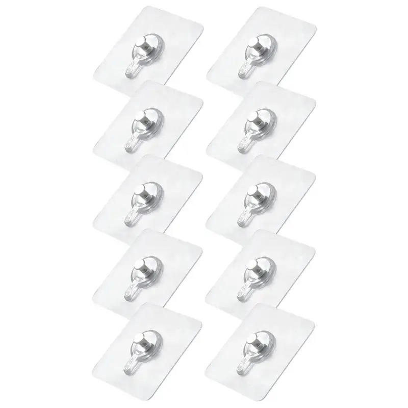 10PCS Bathroom Hook Door Back Hook Hangers Self-adhesive Wall Mounted Kitchen Bedroom Sturdy