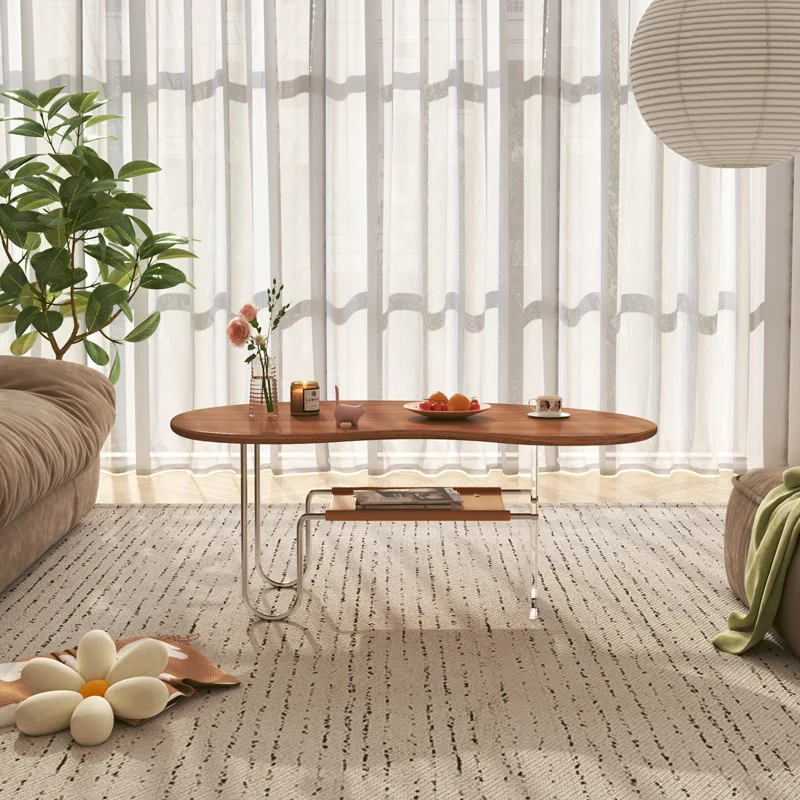 Multi-layer solid wood coffee table creative and simple modern suspended tea table  living room household small table