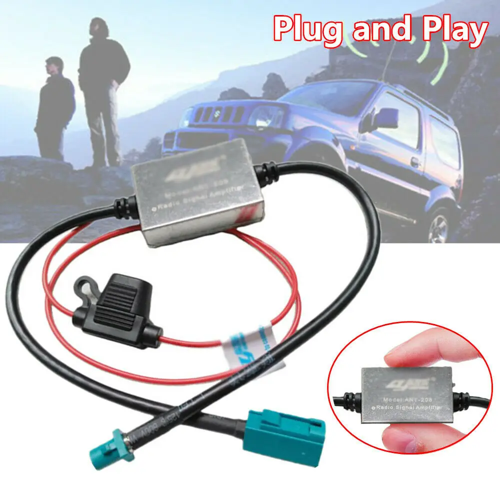 Antenna Signal Amplifier 12V Radio Replacement Vehicle Wire 1pcs ANT-208 Accessories FAKRA FM & AM Inline Plastic