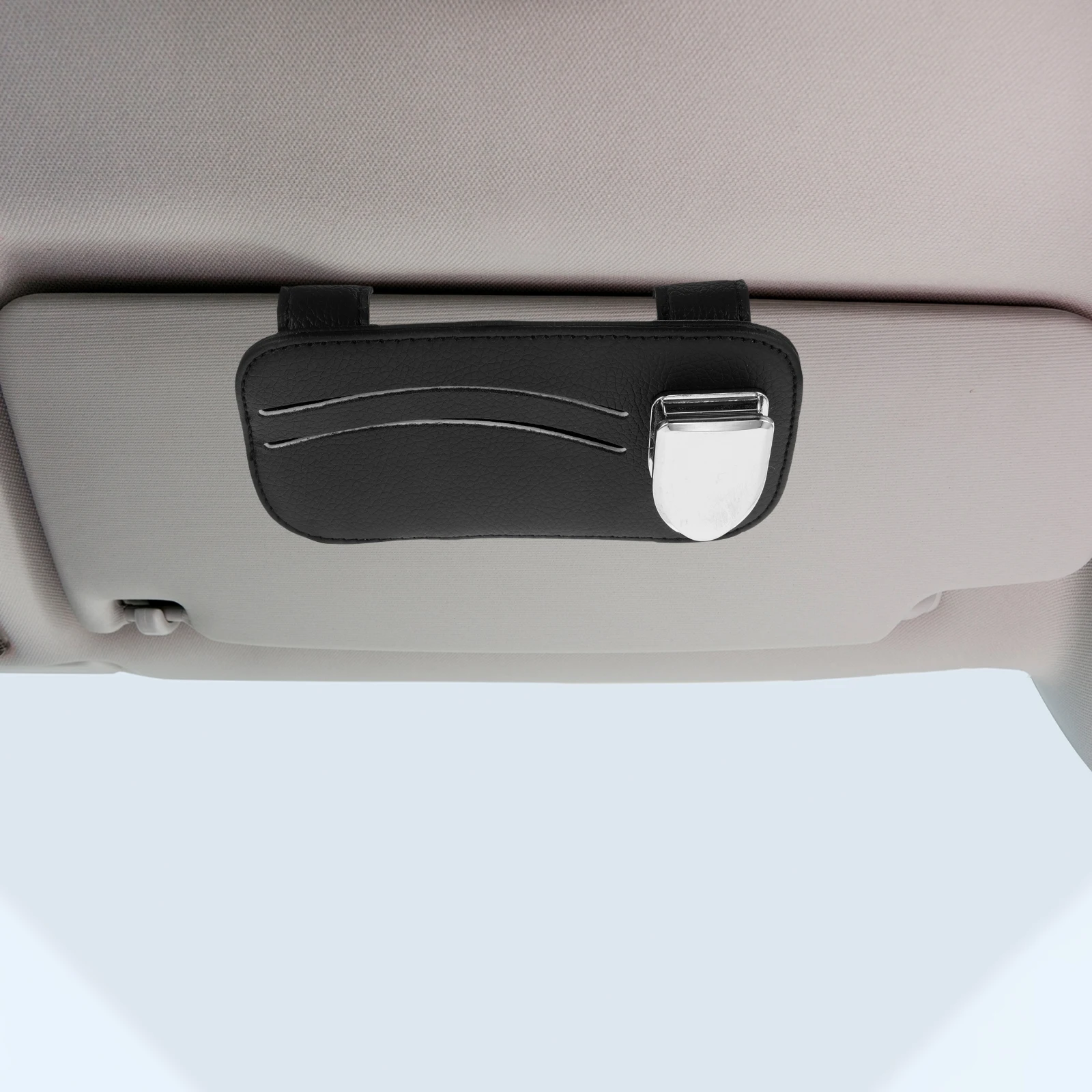 

Car Glasses Holder Sun Organizer Sunglasses Clip for Trucks Cars Storage PU Multifunctional Durable Wide Compatibility