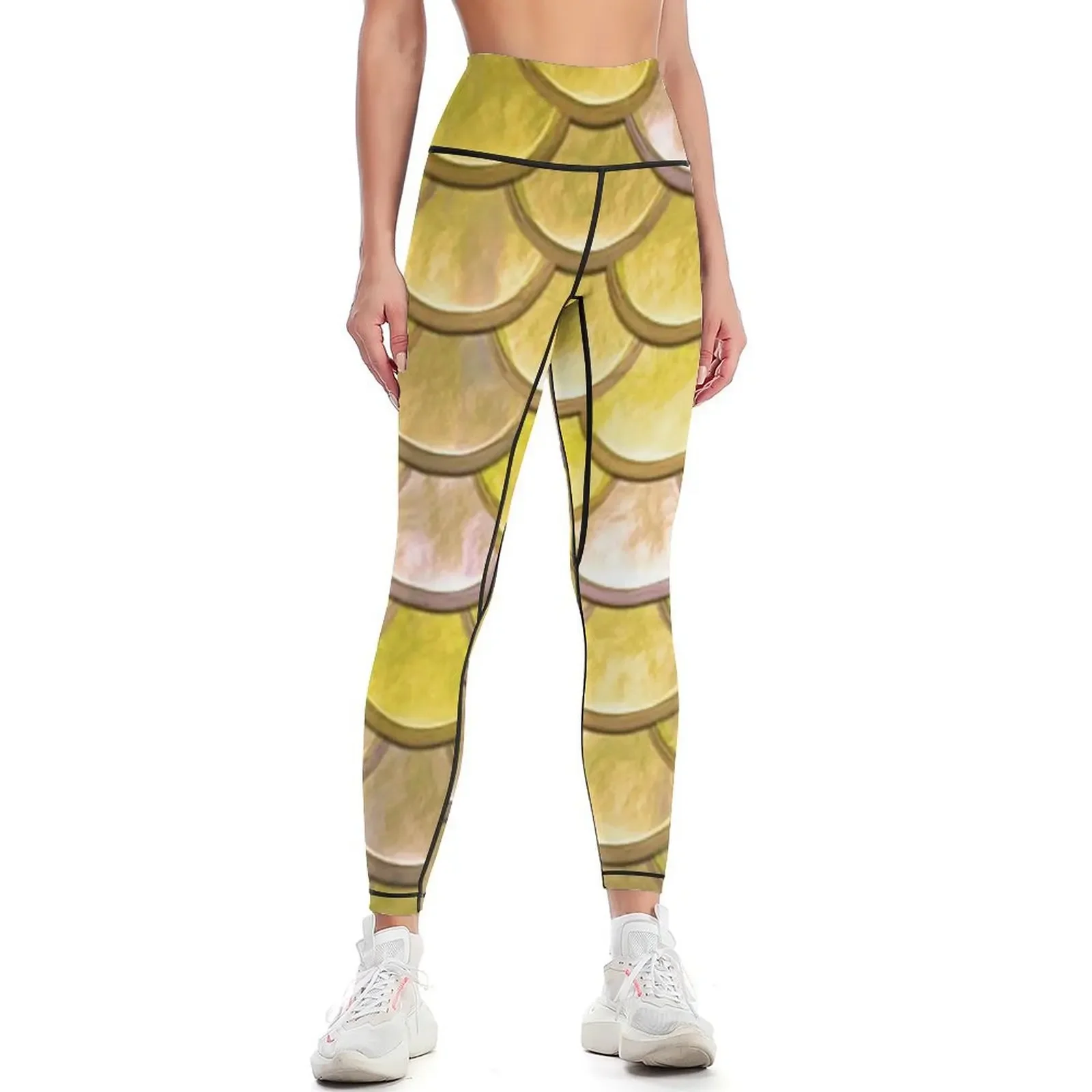 

yellowmermaid scale Leggings sports woman gym fitness set gym legging pants raises butt sports for gym Womens Leggings