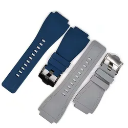 For Bell Ross BR 03-92 Diver 24-35mm Convex interface dedicated wristband Rubber watch strap Precision steel buckle