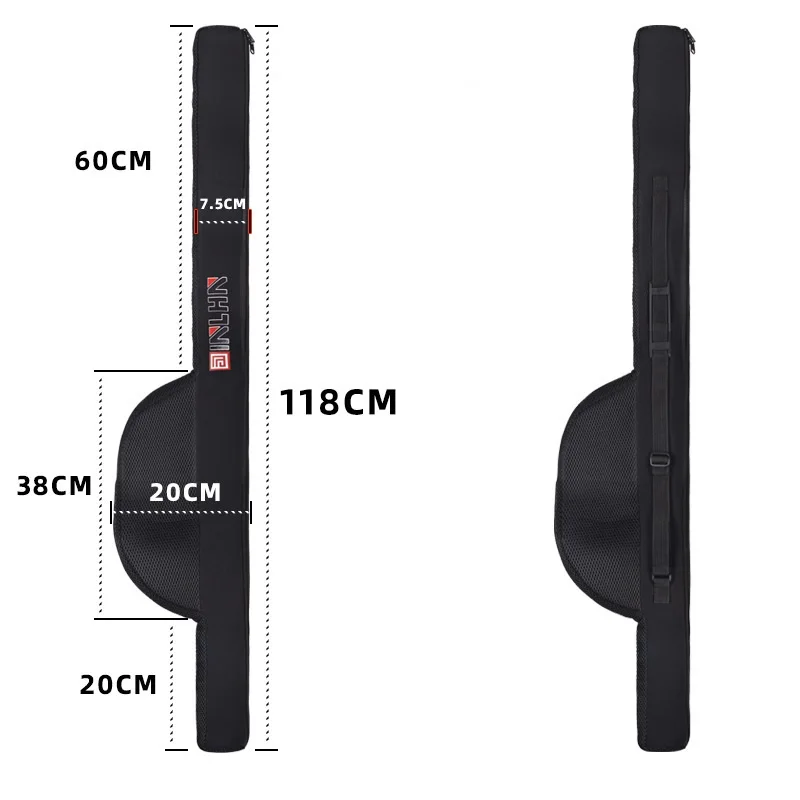 New Portable Fishing Rod Bag With Shoulder Strap Folding Fishing Pole Reel Bag 118/128cm Fishing Pole Case Fishing Organizer image 6