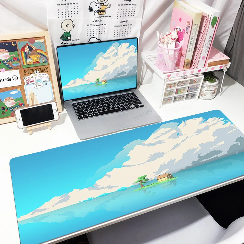 

Pixel Sence Large Mouse Mat Gaming Mousepad Clouds Big Gamer Mousepads 39.3x19.6in Rubber Keyboard Mats Desk Pad HD Mouse Pads