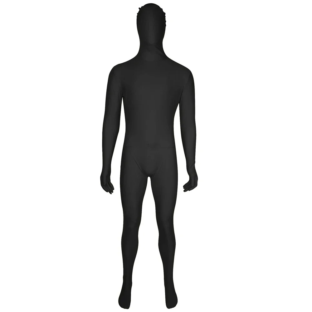 Dansende Full Body Zentai Volwassen Nieuwigheid Cosplay Kostuums Spandex Zwarte Pak Strakke Een Stuk Catsuit Halloween Mannen Vrouwen Bodysuit