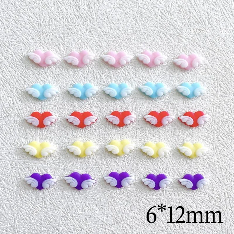 

Mixed Sweet Glow in the night Heart shaped Nail Art Charm 3D Resin Angel Wings Nail Art Decorations Accessories DIY Crafts