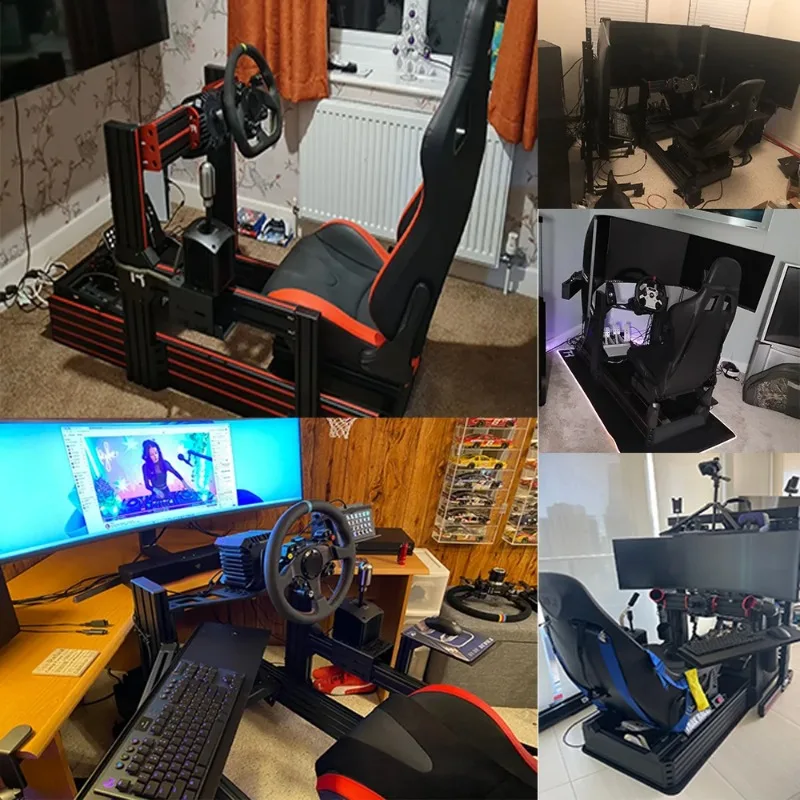 Adjustable Aluminum Sim Racing Rig 40160 Simulator Stand Steering Wheel Bracket Seat