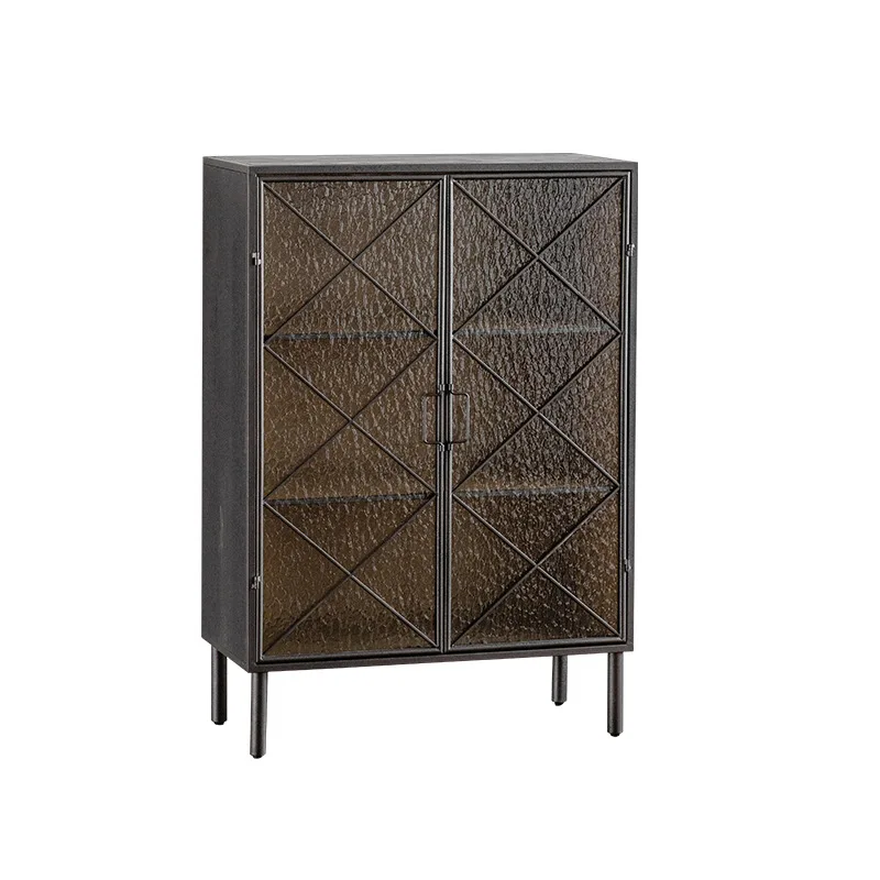 

side cabinet, medieval coffee shop storage decorative cabinet, fir tempered glass restaurant storage cabinet