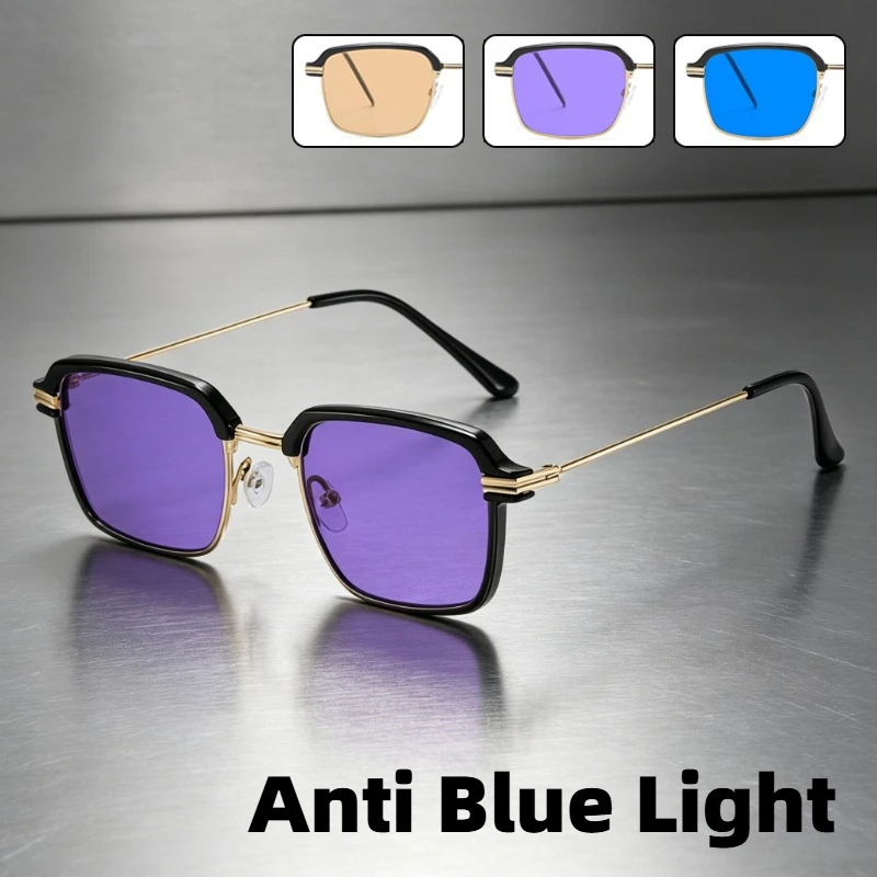 

New Metal-Frame Anti-Blue Light Glasses Outdoor UV-Protective Sunglasses UV400 Computer-Specific Eye Protection Eyewear