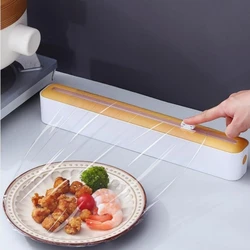 Food Plastic Cling Wrap Dispensers Foil Holder With Cutter Kitchen Storage Accessories Utensils Aluminum Foil and Film Dispenser