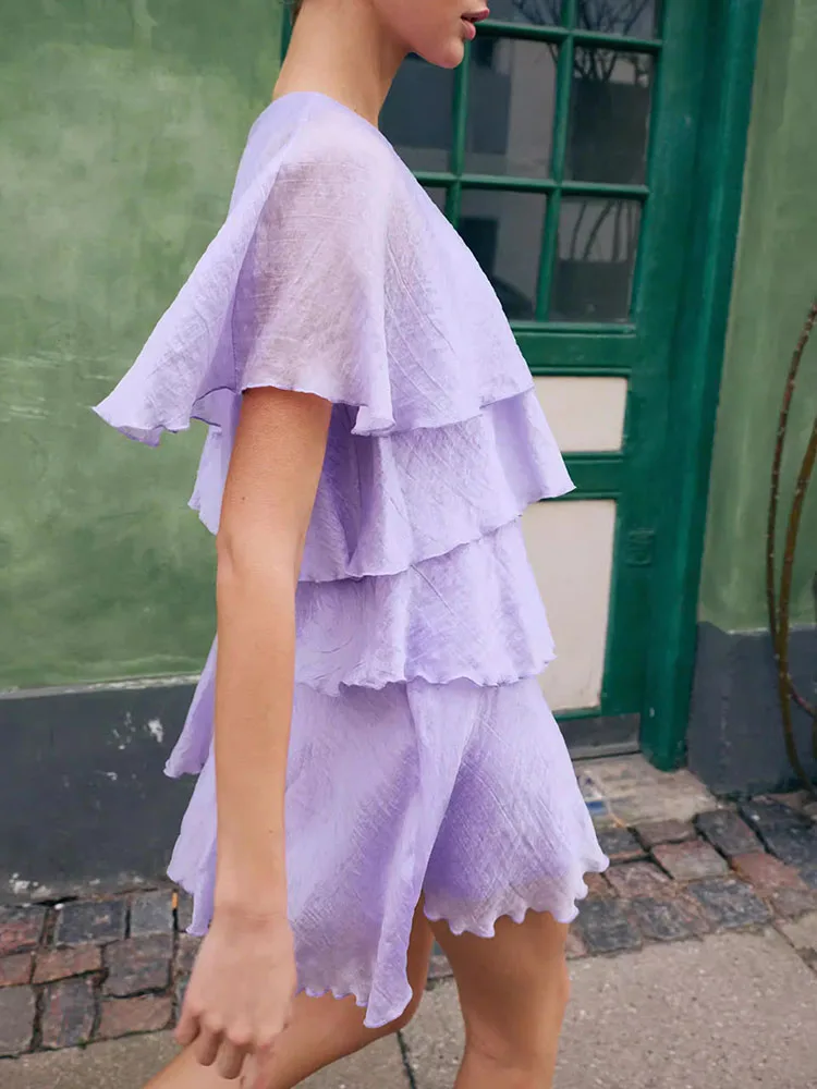 

Летнее новое поступление: женское платье с коротким рукавом и круглым вырезом, многослойное, с декоративными элементами, для возраста 18-25 лет, в этническом стиле