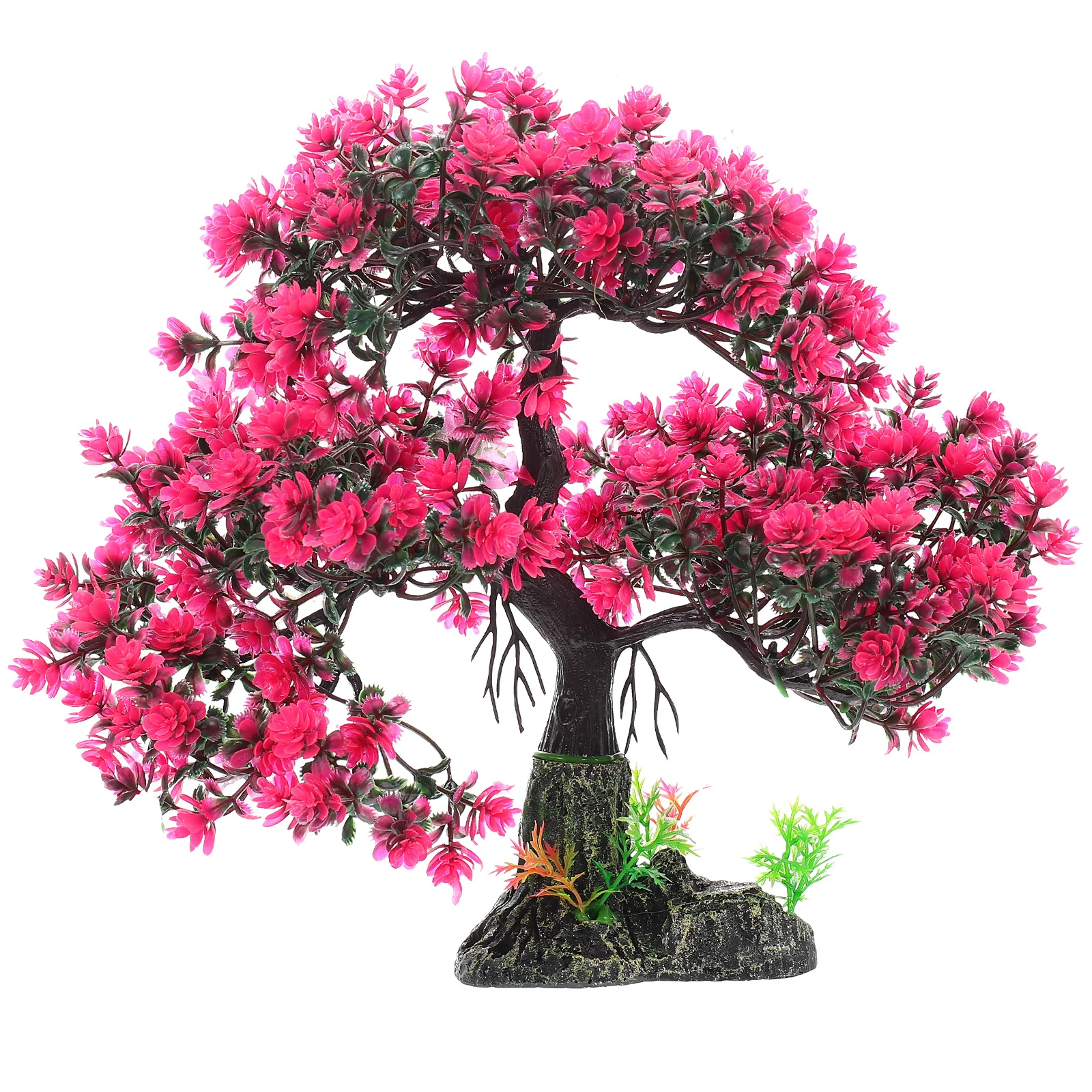 

Simulated Water Grass Rockery Bonsai Tree Red 1538 Fish Tank Decor Aquarium Resin Tree Desktop Plant Ornament Home Pet