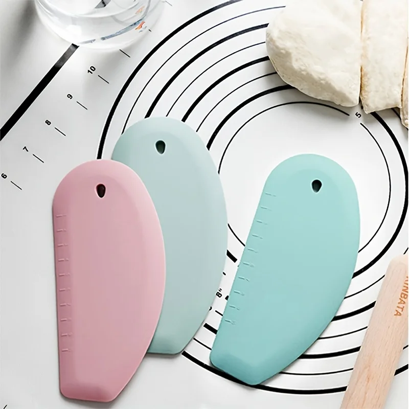 Raspador de silicona para masa, raspador de tazón, cortador de masa para pan y pasteles, herramienta flexible multiusos para repostería.