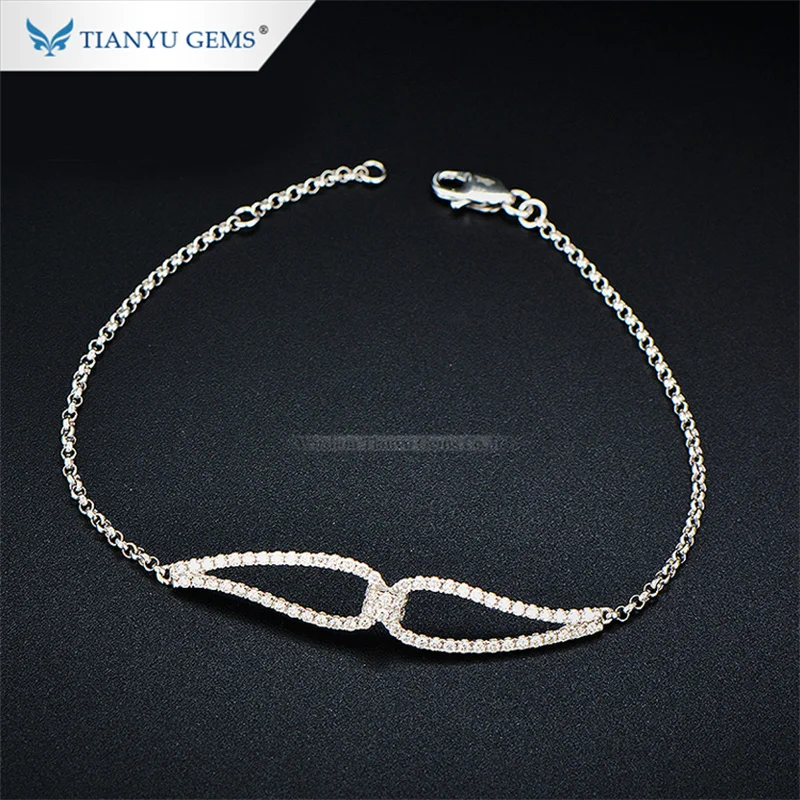 Tianyu Gems Custom Moissanite Diamond Bracelets Women Customized 14K 18K Gold Adjustable Personalized Jewelry Valentine Day Gift