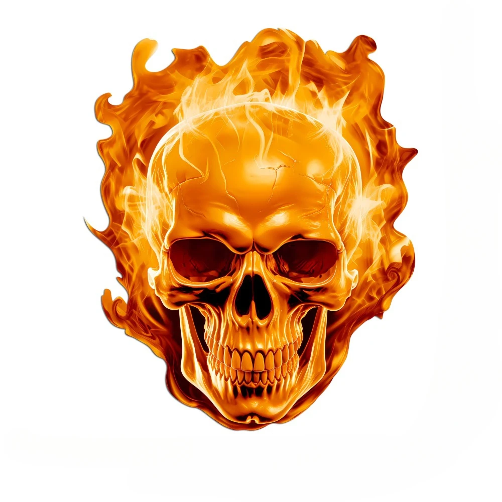 

PVC Soul Knight Burning Skull Decoration Sticker Car Decal for Auto Bumper Window Waterproof Motorcycle Decals Cool Car Styling