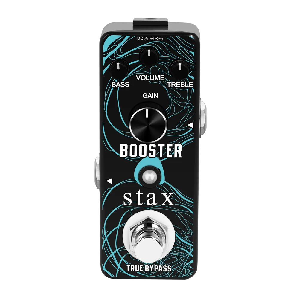 Stax Booster Guitar Effect Pedal,True Gain Booster,Micro Clean Boost Pedal for Electric Guitar Pure Clean Mini Booster Pedals