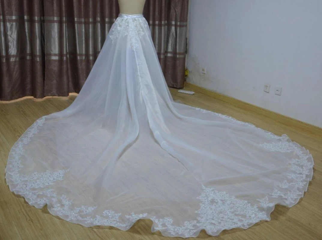 Phồng Váy Organza Có Thể Tháo Rời Tàu Váy/Gấu Váy/Có Thể Tháo Rời Váy/Có Thể Tháo Rời Váy Pha Lê Váy Cưới Xe Lửa