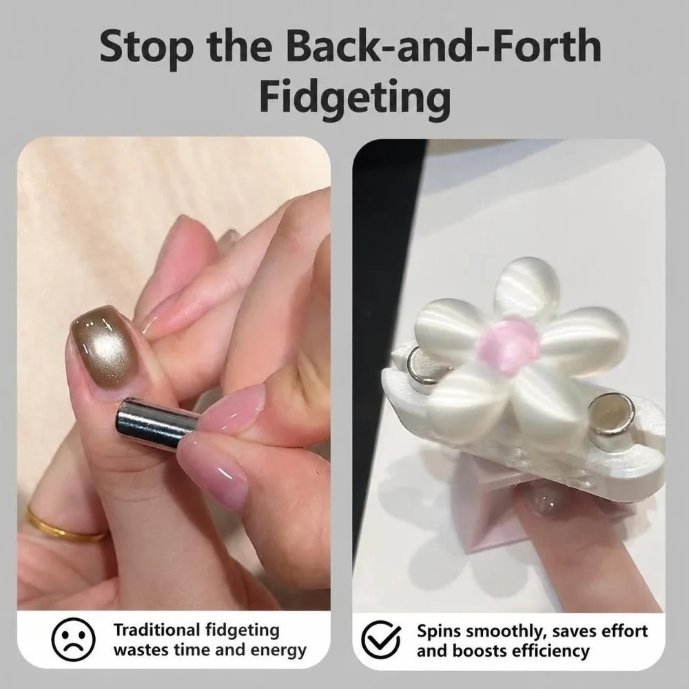 Rotatable Nail Art Magnet Tool Portable Flower Shaped Cat Eye Nail Magnet Lightweight Automatic Molding Rotatable Nail Magnet