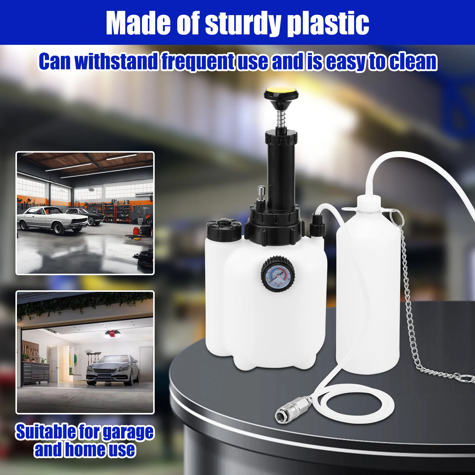 

Professional Brake Fluid Bleeder Kit 3L, Pneumatic Vacuum Pressure Pump, Automotive Brake Flush Tool