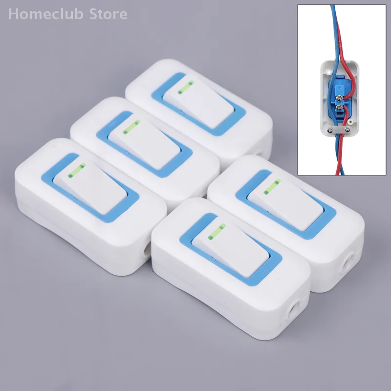 1/5PCS Small Rocker Button Wiring Switch White Hand Pinch Bedside Small Appliance Push Button Boat Shape Switch