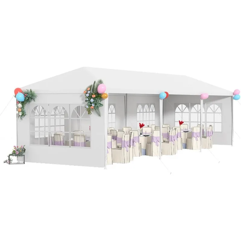 

Outdoor Canopy Patio Tent Camping Gazebo Events with 5 Removable Walls for [Party] Wedding BBQ Cater