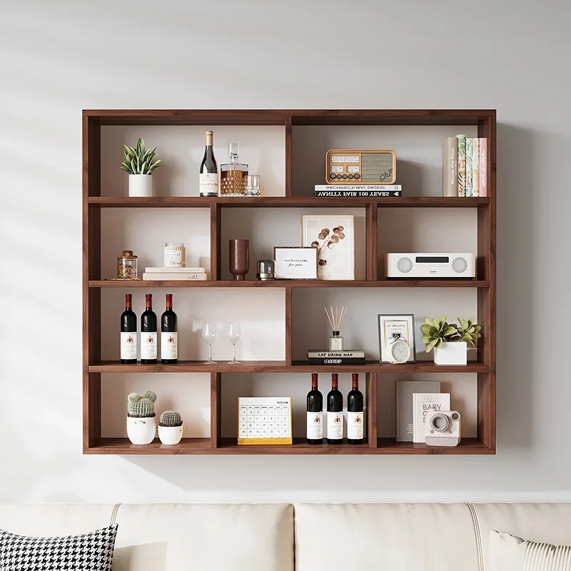 

Wall solid wood bookshelf wall hanging storage study bookcase shelf figure shelf wall hanging cabinet