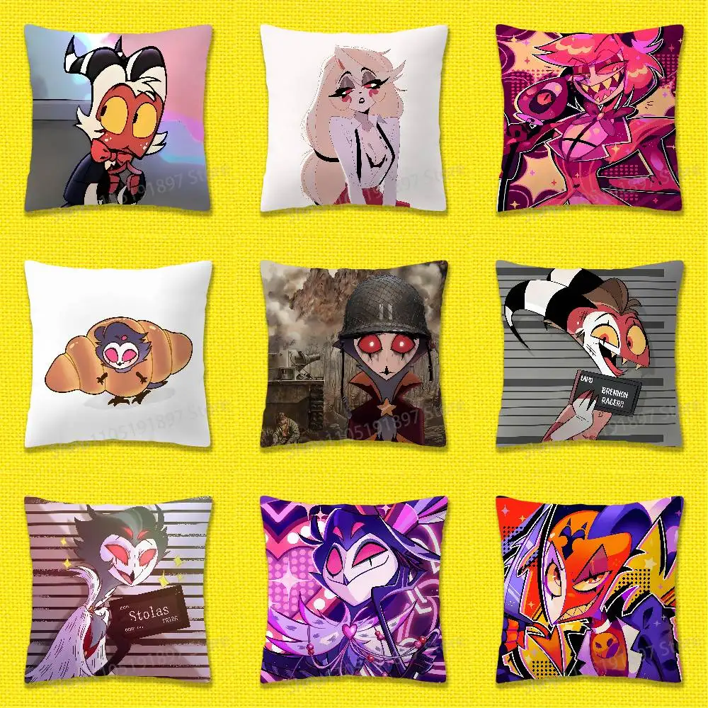 

Throw Pillow Case For 45*45cm 40cm 55cm 50cm 30cm Square Car Pillowcase Shell B-Blitzo L-Loona S-Stolas M-Moxxie Cover