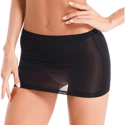 Womens Mesh Sexy Mini Skirt Stretchy Tight See Through Bodycon Pencil Skirt Miniskirts Erotic Lingerie Nightwear Clubwear