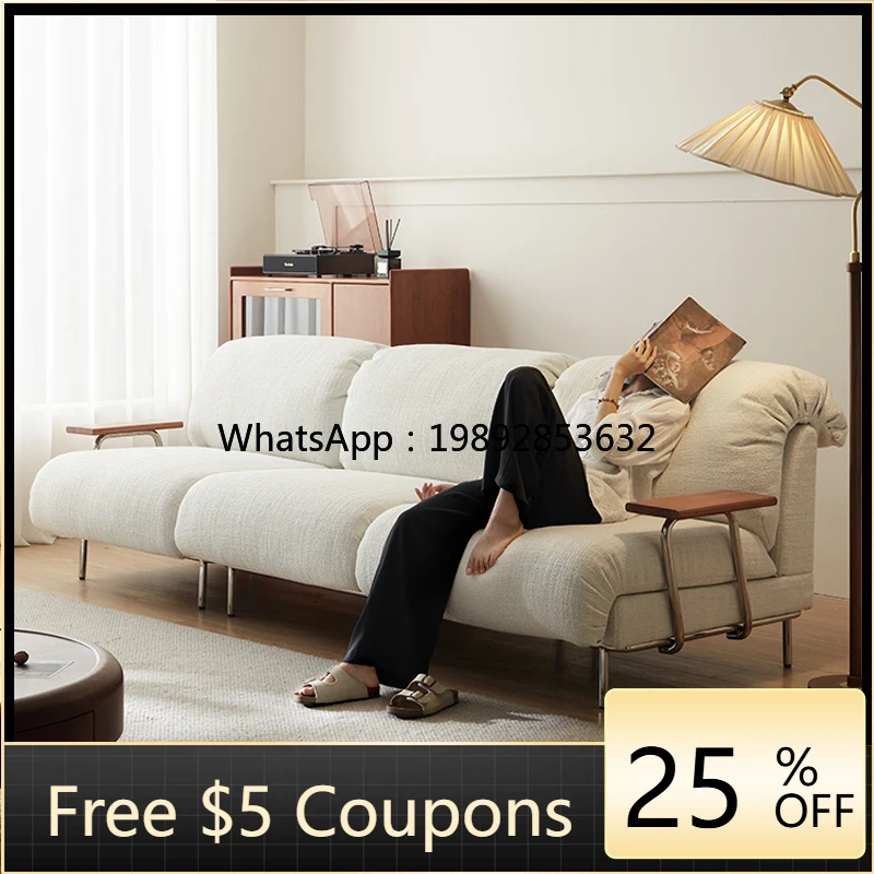 

Модульный диван AB для гостиной, ретро ваби-саби, льняная ткань, демонтаж и стирка, диван для небольшой квартиры