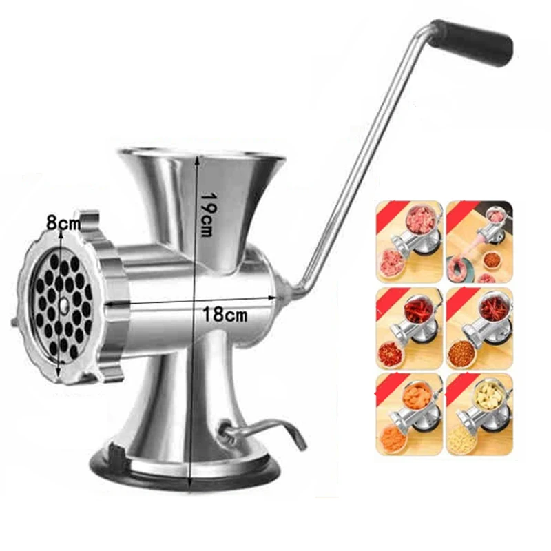 Meat Grinder Manual Stainless Steel Meat Mincer Sausage Stuffer Filler Handheld Meat Ginding Machine