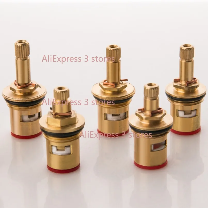 1pc Faucet valve core, all copper, single hot and cold faucet flushometer, quick open, non-standard 6 points dark ceramic core