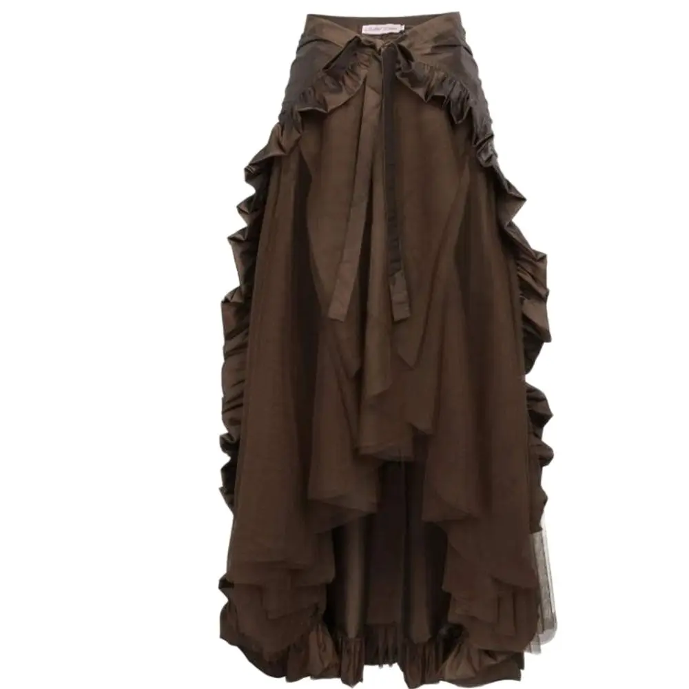 

European American Female Steam Punk Gothic Wrap Skirt Victoria Ruffle Pirate Skirt Dress Up Skirts Party Gothic Clothing