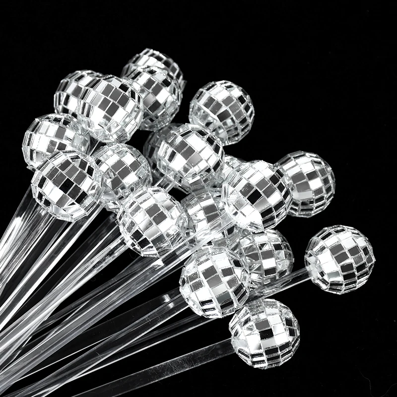 

Mirror Ball Disposable Bamboo Food Fruit Toothpick Bar Disco Ball Cake Decoration Birthday Wedding Bachelorette Hen Party Decor