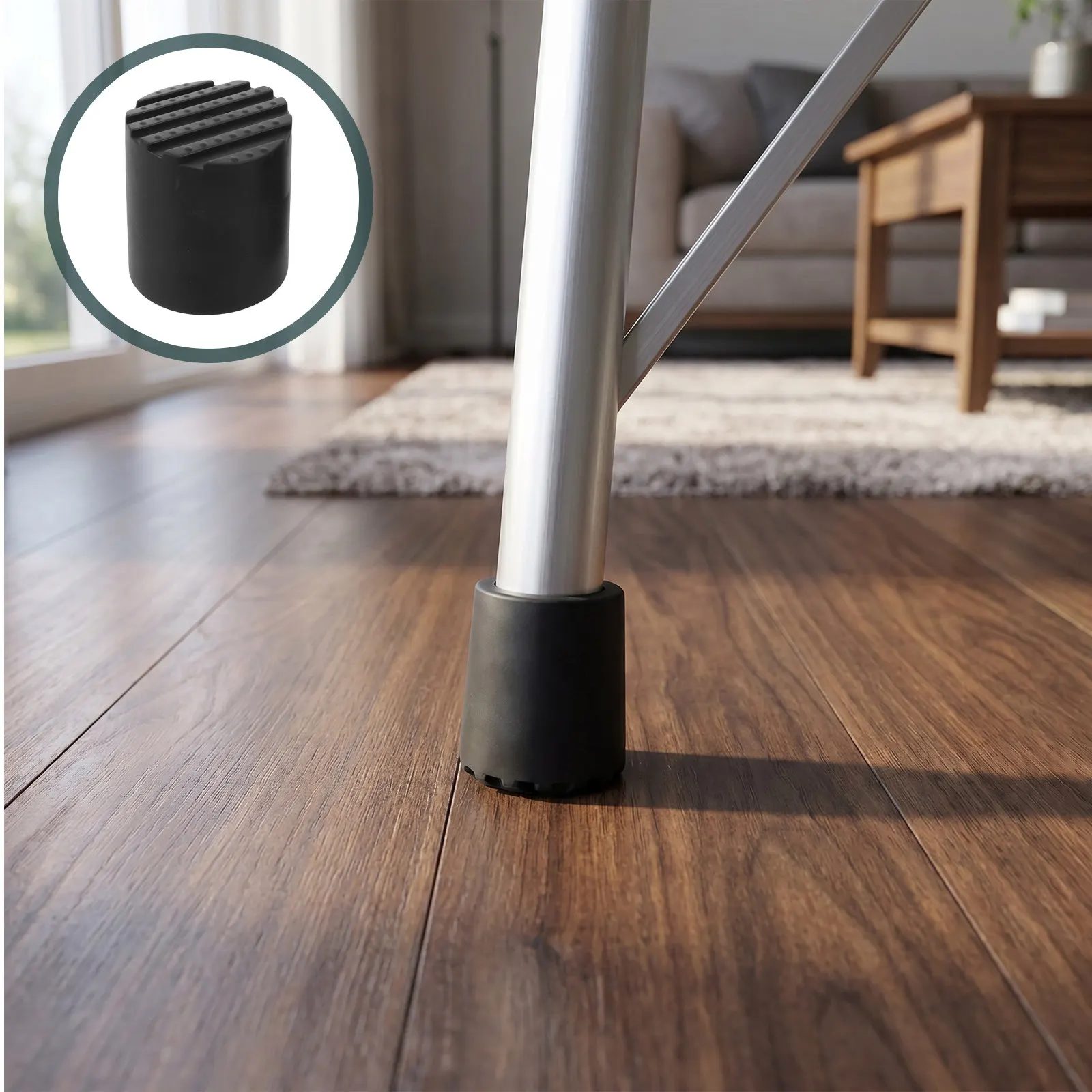 4Pcs Ladder Feet Covers Non-Slip Rubber Caps for Folding Telescopic Ladders Stable Floor Protector Anti-Skid Step Ladder