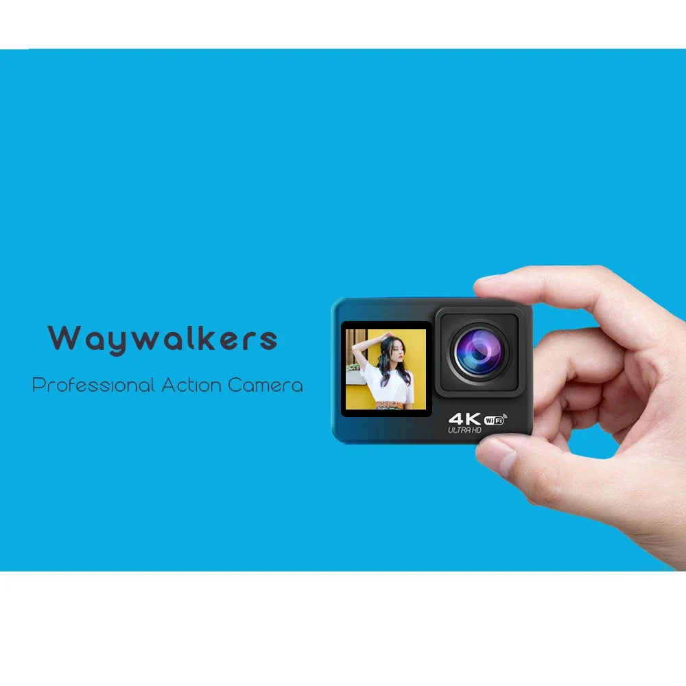 

WAYWALKERS Action Camera 4K 60FPS With Remote Control Screen Waterproof Sport Web Camera Drive Recorder Sports Helmet Cam