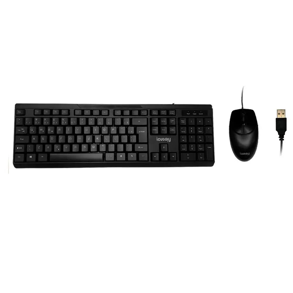 KM702S Wireless Keyboard and Mouse Kit Ioway Black