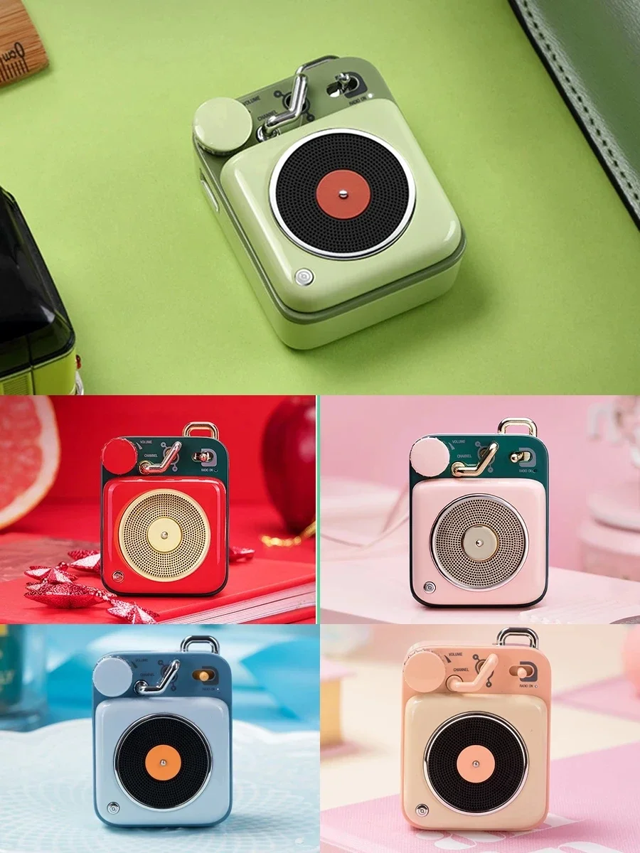 Custom Retro Bluetooth Speaker Maowang MW P1 Mini Wireless Record Player Phonograph for Computer Party Camping Atomic Gift
